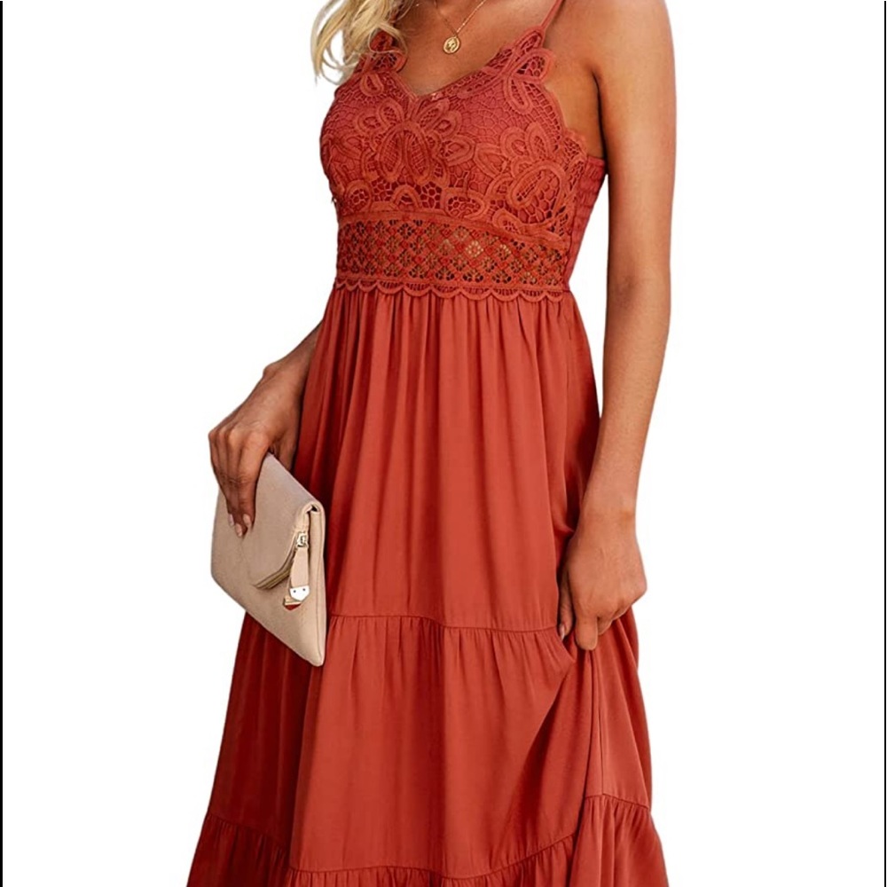 Amazon MIDI dress in orange, size M